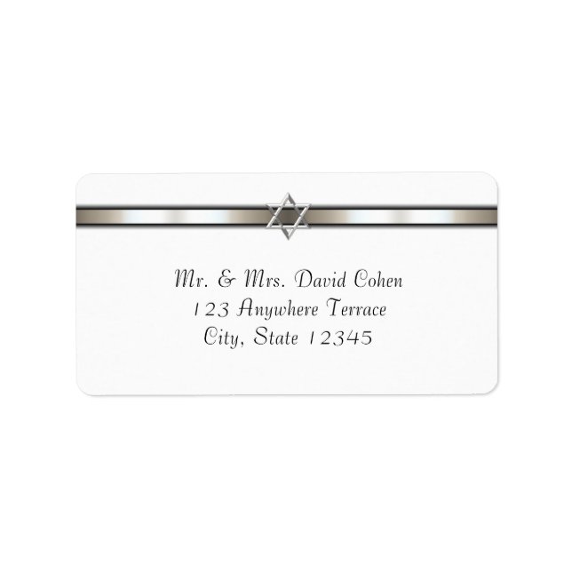 David White-adressetikett, stjärna Adressetikett (Framsidan)