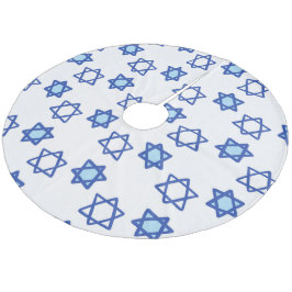 David White och Blue Hanukkah Julgransmatta Fleece