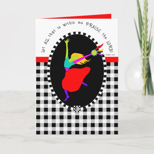 Davidic Dancer Buffalo Pset Greeting Card Tack Kort (Framsida)