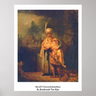 David's Farewell Jonathan by Rembrandt Van Rijn Poster