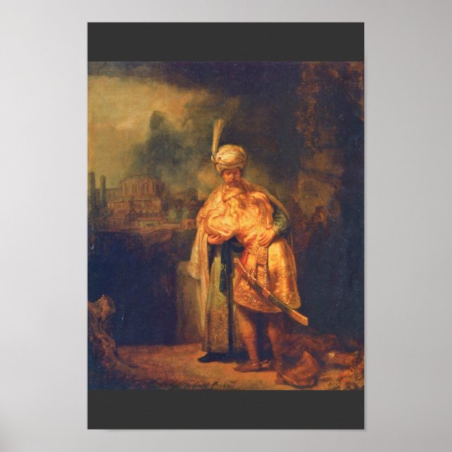 David's Farewell to Jonathan by Rembrandt Poster (Framsidan)