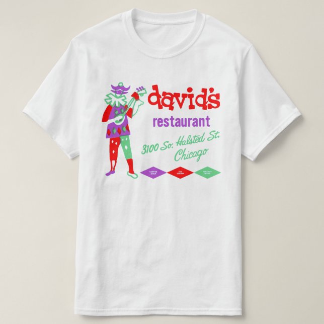 David's Restaurant, Bridgeport, Chicago, IL Tee Shirt (Design framsida)