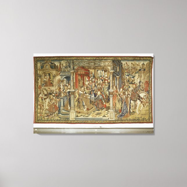 David's sons Amnon och Absalom deklarerar krig på  Canvastryck (Framsida)