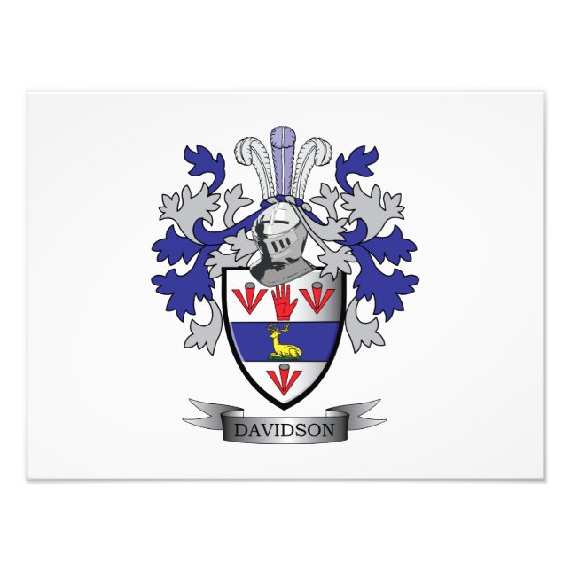 Davidson Family Crest Jackar om Arm Fototryck (Framsidan)