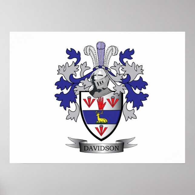 Davidson Family Crest Jackar om Arm Poster (Framsidan)