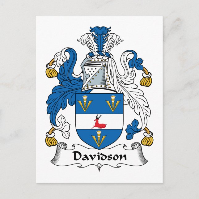 Davidson Family Crest Vykort (Framsida)