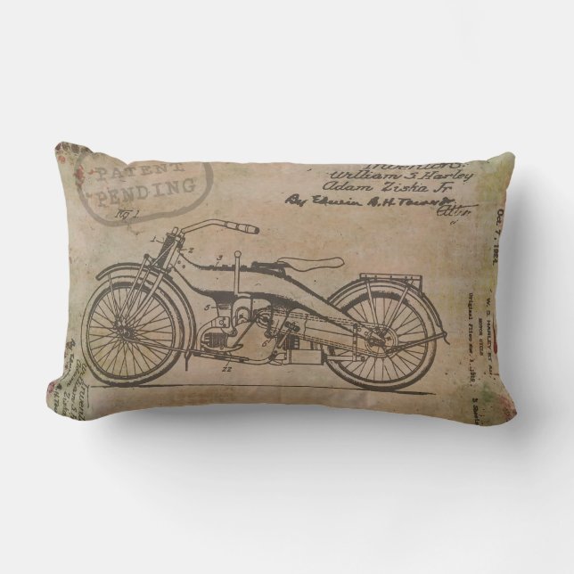 Davidson Motorcycle Patent Harley Pending Bike Lumbarkudde (Framsida)