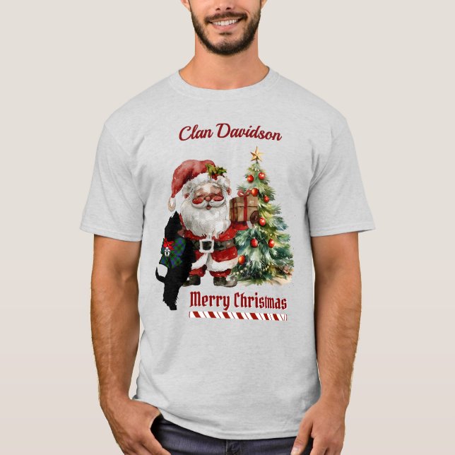 Davidson Scottie Dog Christmas Personalized  T Shirt (Framsida)