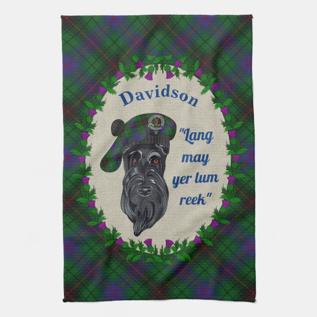 Davidson Scottie Hund Kitchen Towel Kökshandduk (Vertikal)