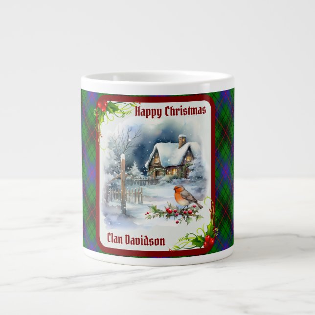 Davidson Tartan & Robin Christmas Jumbo Mugg (Framsidan)