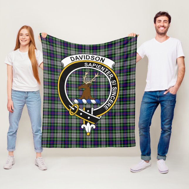 Davidsonklanen från Tulloch Dress Tartan Plaid Fleecefilt (På plats)