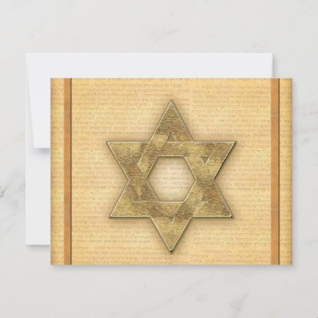 Davidsstjärna-/pubMitzvah för DIY guld- mall (Framsida)