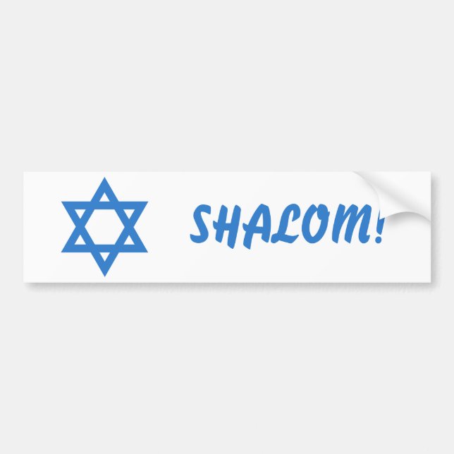 Davidsstjärna SHALOM! Bildekal (Framsidan)