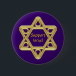 Davidsstjärnaguld Knapp<br><div class="desc">Visa din pride i ditt judiska arv och din service av Israel med denna stylized guld- design för davidsstjärnan. Denna design är anpassadet tillfogar din egna bakgrundsfärg och ändrar fullständigt texten.</div>