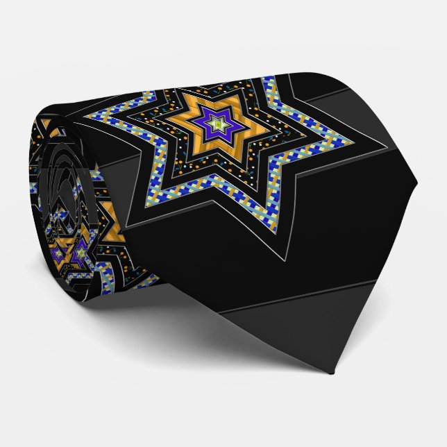 Davidsstjärnor och randar slips (Rullad)
