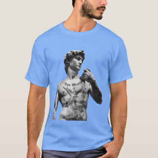 Davidstatyn täckt med tatueringartatuering Kroppsf T Shirt