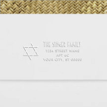 Davidstjärna #4 Namn Returadress Monogram LS