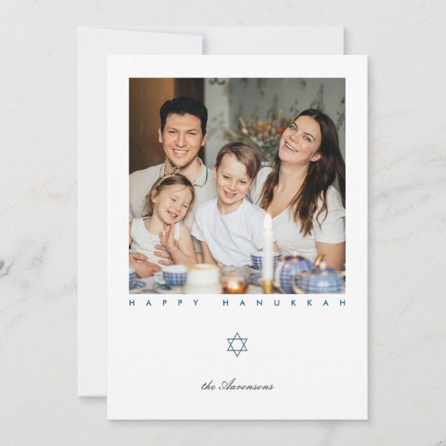 Davidstjärna Foto Hanukkah-kort Julkort (Framsida)