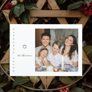 Davidstjärna Foto Hanukkah-kort Julkort