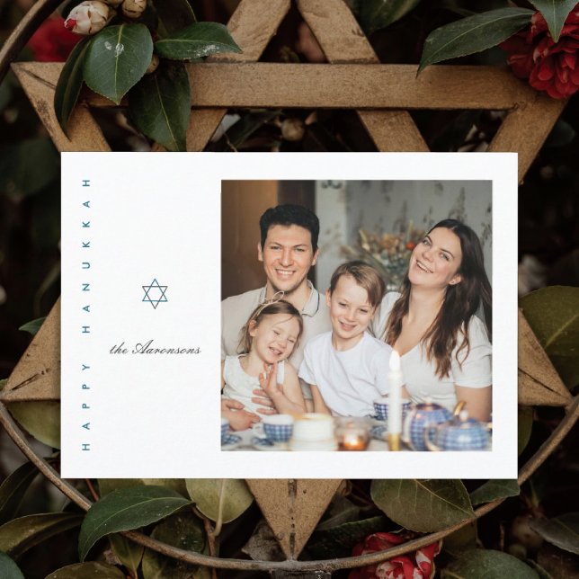 Davidstjärna Foto Hanukkah-kort Julkort (Skapare uppladdad)