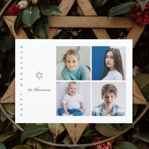 Davidstjärna Foto Hanukkah-kort Julkort