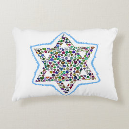 Davidstjärna gjord av ädelstenar prydnadskudde