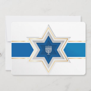 Davidstjärna Hanukkah Julkort