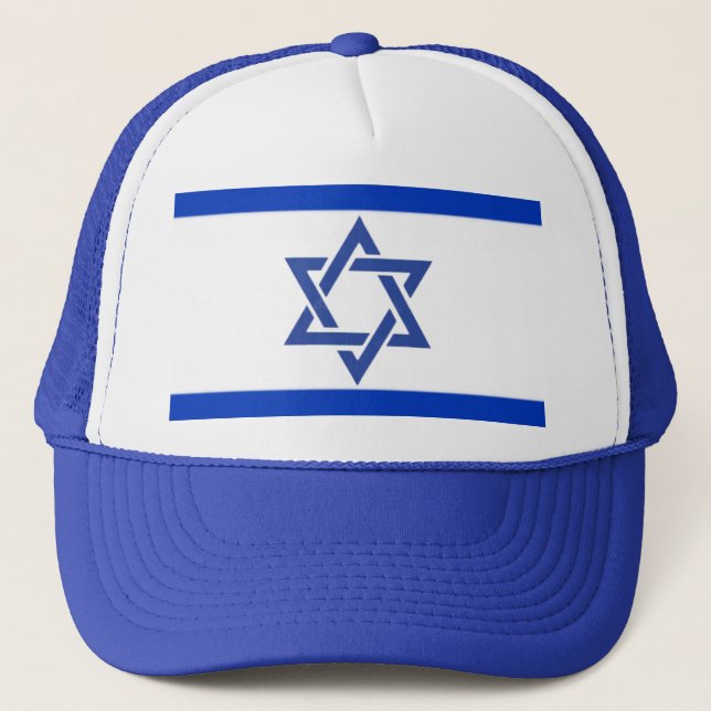 Davidstjärna, Israel Flagga, Judisk Delux Keps (Framsida)