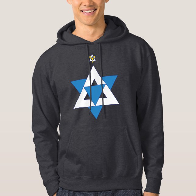Davidstjärna Julgran Hoodie (Framsida)