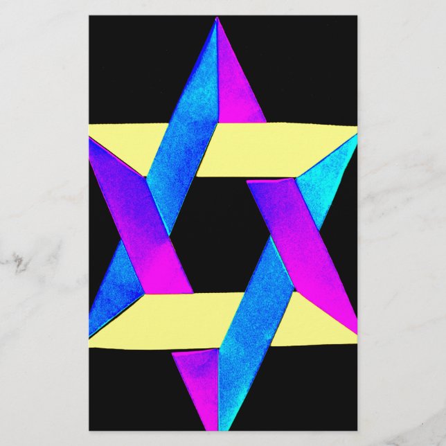 Davidstjärna Multicolor Kul Brevpapper (Framsida)