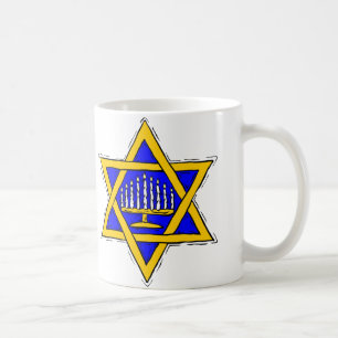 Davidstjärna och menorah kaffemugg
