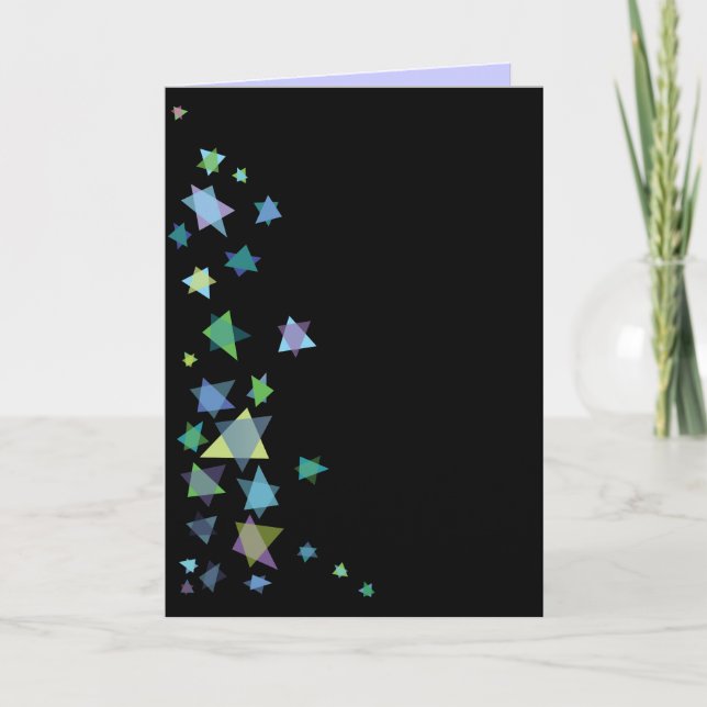 Davidstjärna Svart Inbjudan Bat Bar Mitsva (Framsida)