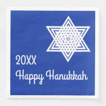 Davidstjärna Vit på Blå Bakgrund Hanukkah Pa