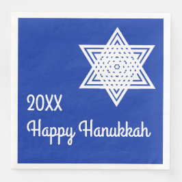 Davidstjärna Vit på blå bakgrund Hanukkah Pa Pappersservett