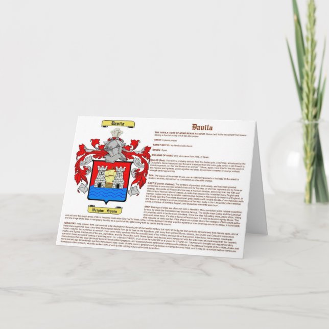 Davila (betydelse) kort (Framsida)