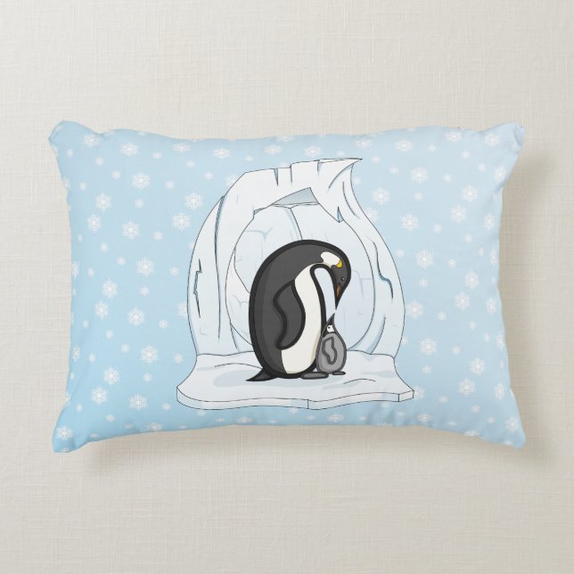 Davin och Annie Penguins accent Pillow Prydnadskudde (Framsidan)