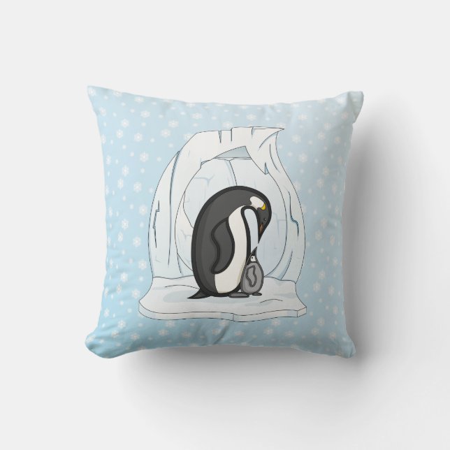 Davin och Annie Penguins Dekorativ kudde (Framsida)