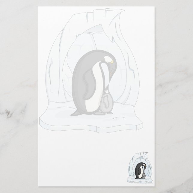 Davin och Annie Penguins Stationery Brevpapper (Framsida)