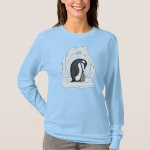 Davin och Annie Penguins Women's Mörk Shirt T