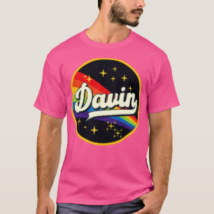 Davin Rainbow in Space Vintage Stil T Shirt