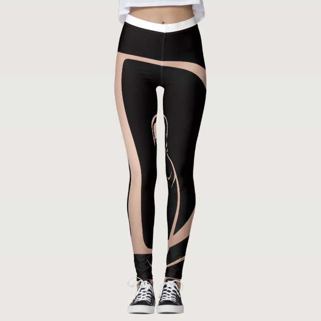 Davina Fit Logo Dam Stilsamma Träningsleggings Leggings (Framsida)