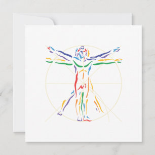 DaVinci anatomiman i Chakra färger Inbjudningar