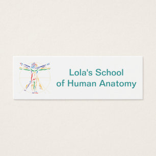DaVinci anatomiman i Chakra färger Litet Visitkort