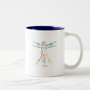 DaVinci anatomiman i Chakra färger Två-Tonad Mugg