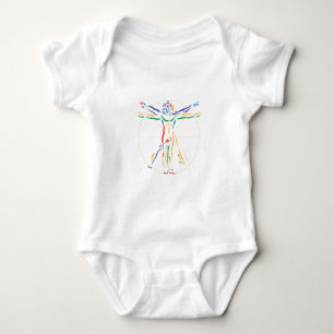 DaVinci Anatomy Man i Chakra Färg Tee