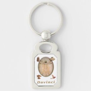 Davinci Rektangulärt Silverfärgad Nyckelring