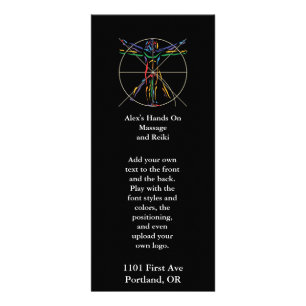DaVinci Vitruvian manChakra färger Reklamkort