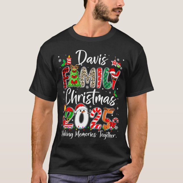 Davis Family Christmas 2025 Matching Pjs Xmas Squa T Shirt (Framsida)