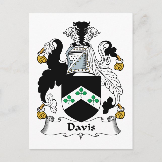 Davis Family Crest Vykort (Framsida)