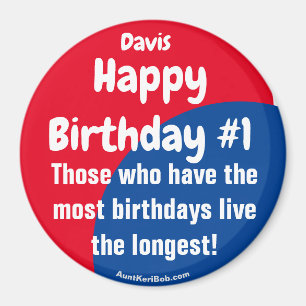 Davis Grattis på födelsedagen #1 Magnet